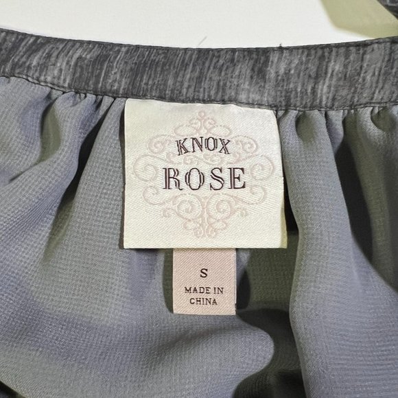 Knox Rose - Women's Size S - Grey Top Long Sleeve - Pleated Front - Picture 3 of 12